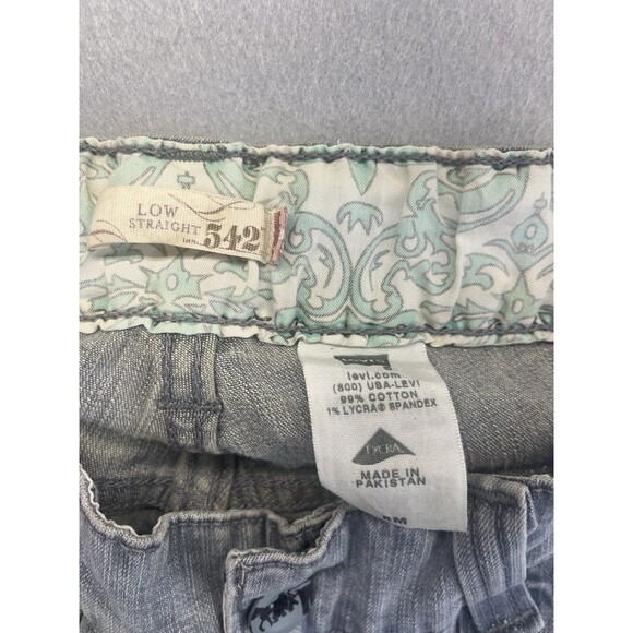 Levis 542 Low Straight Retro Patch Flap Pocket Gray Women Jeans 8 M WPL 423 - Picture 12 of 13